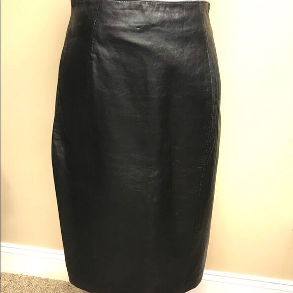 Marc by Andrew Marc high waisted leather skirt 7/8 9/10 - Picture 2 of 9